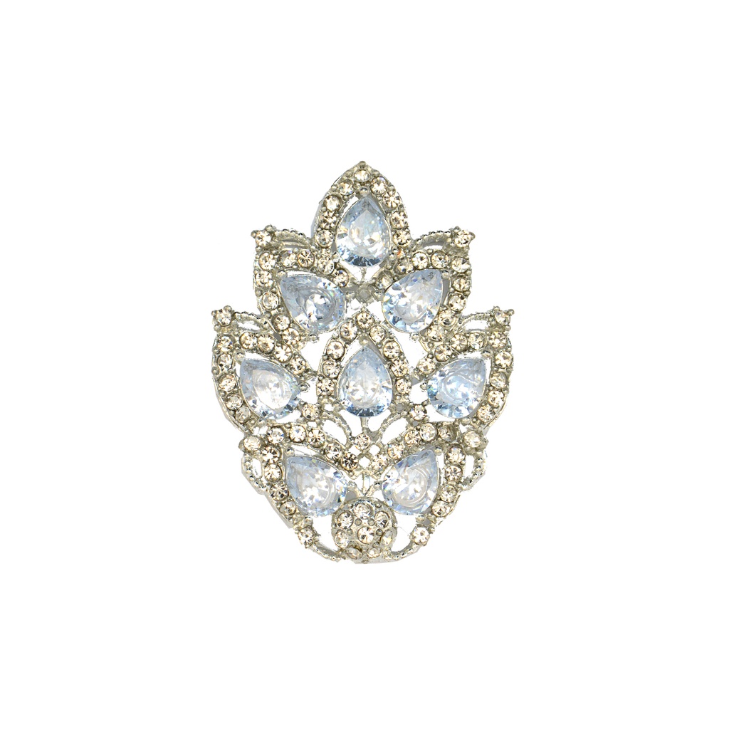 Silver Base Fancy Kundan Button