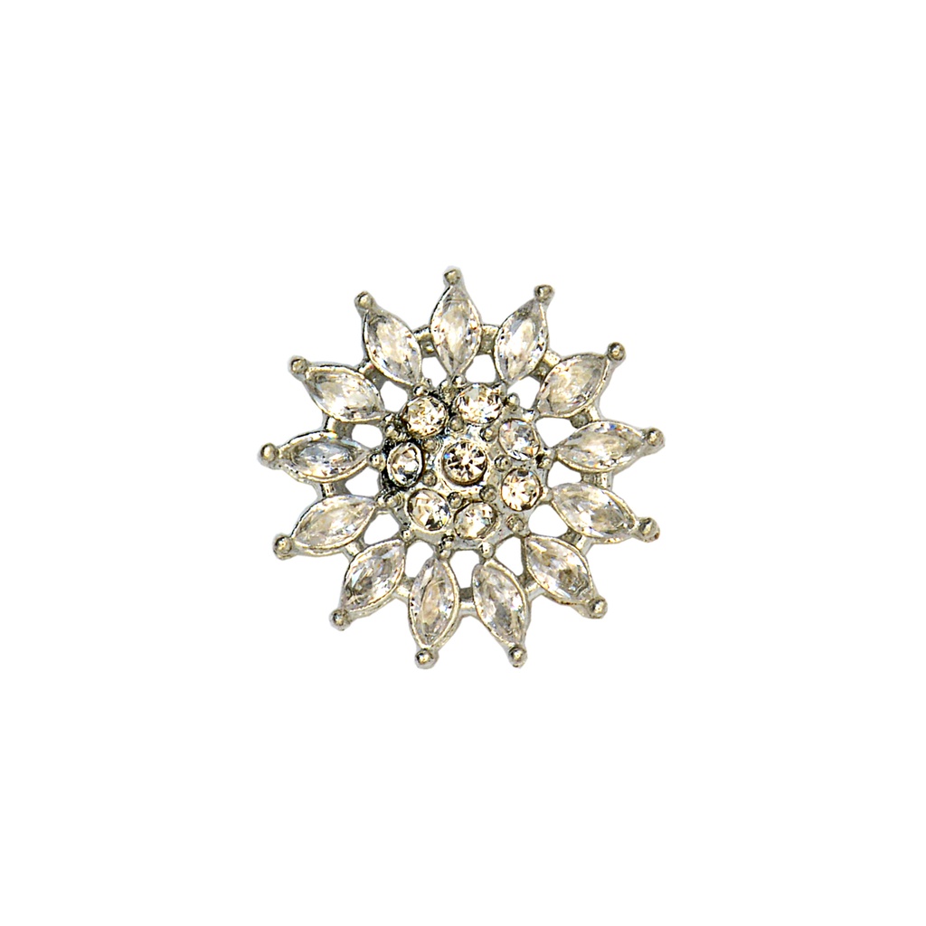 Silver Base Fancy Kundan Button