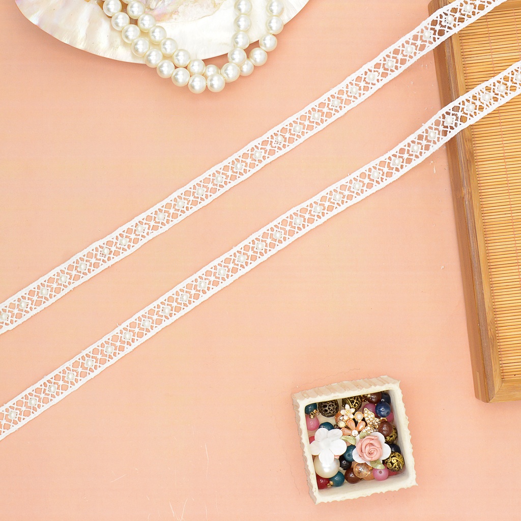 Double Side Border Lace With Pearl