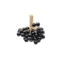 Black Bead Cluster Fancy Tassel with Metallic Loop