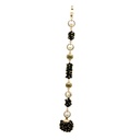 Handcrafted Metallic Filigree Bead & Pearl Tassel Button Patti