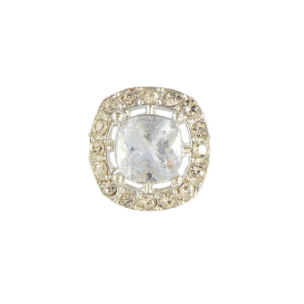 Silver Base Fancy Kundan Button
