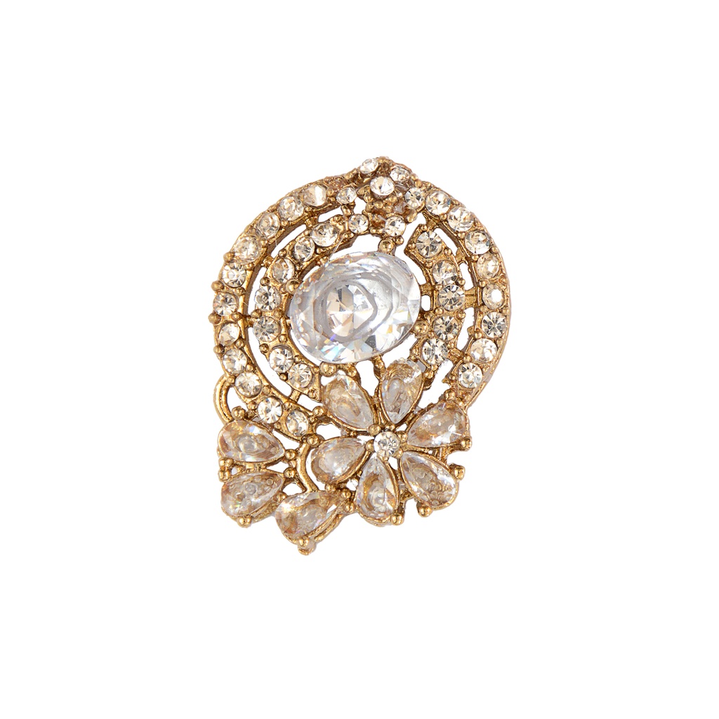 Gold Base Fancy Kundan Button