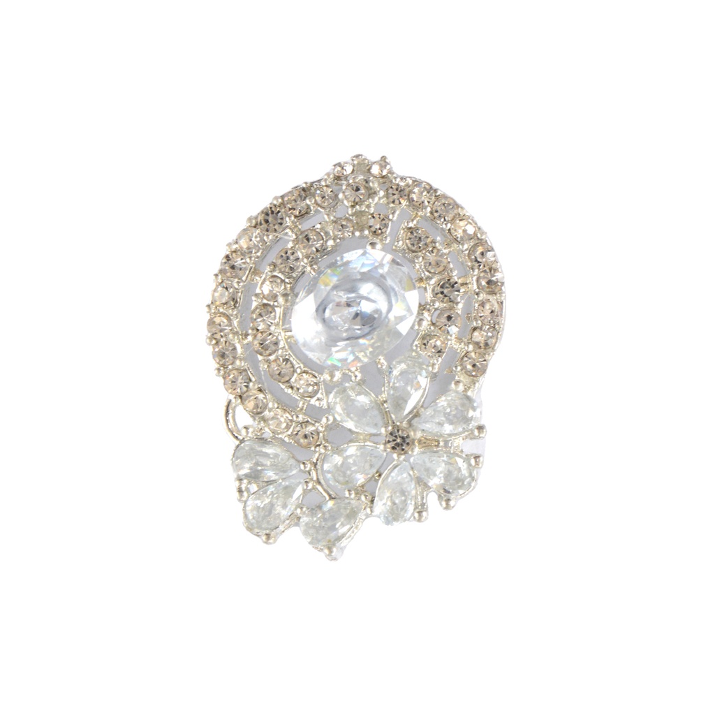 Silver Base Fancy Kundan Button