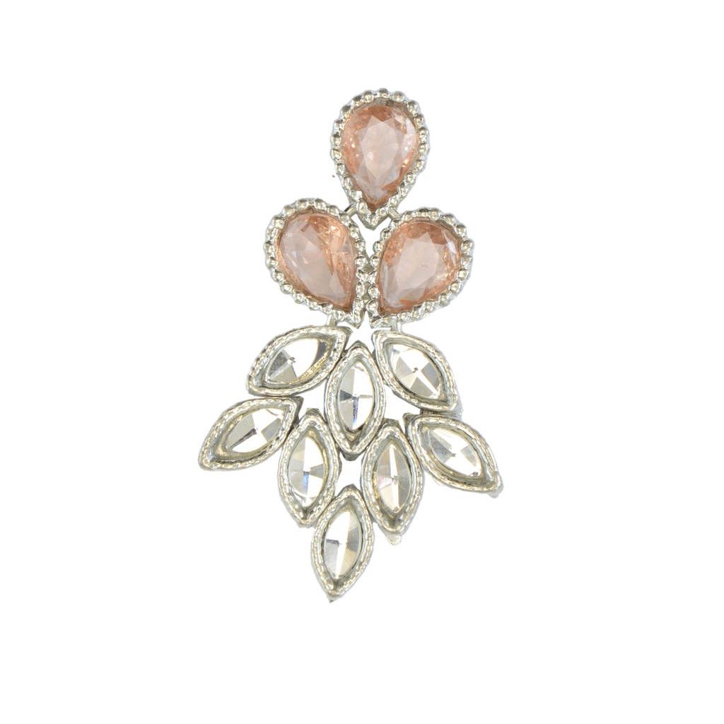 Silver Base Fancy Kundan Button