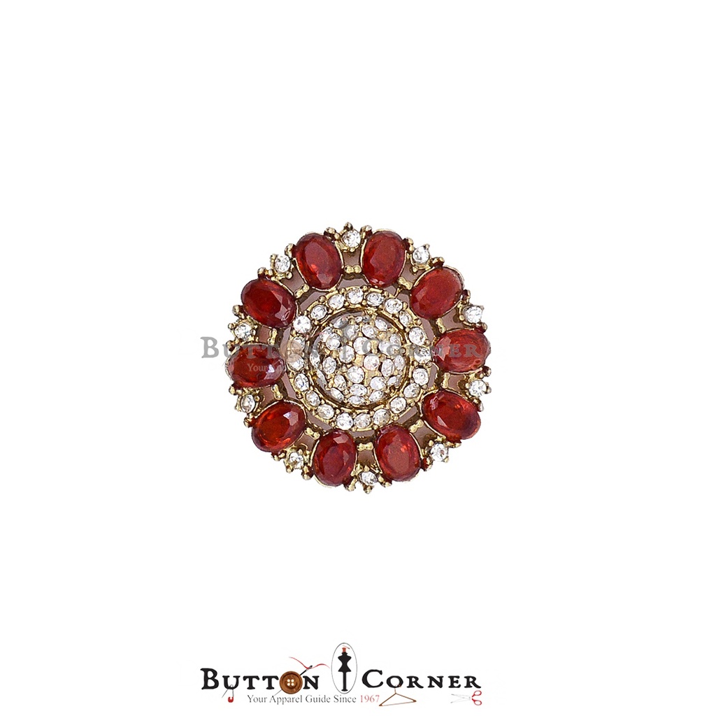 Gold Base Fancy Kundan Button