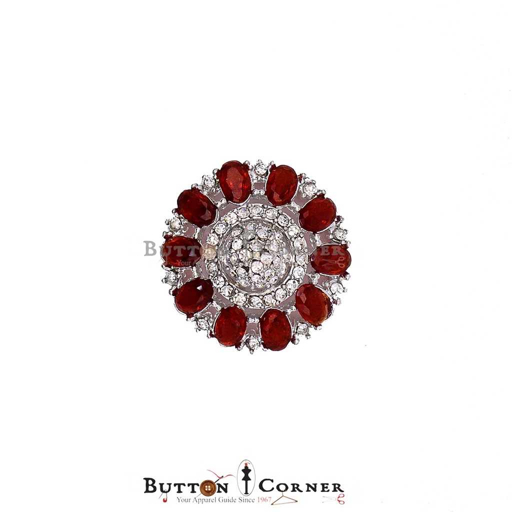 Silver Base Fancy Kundan Button
