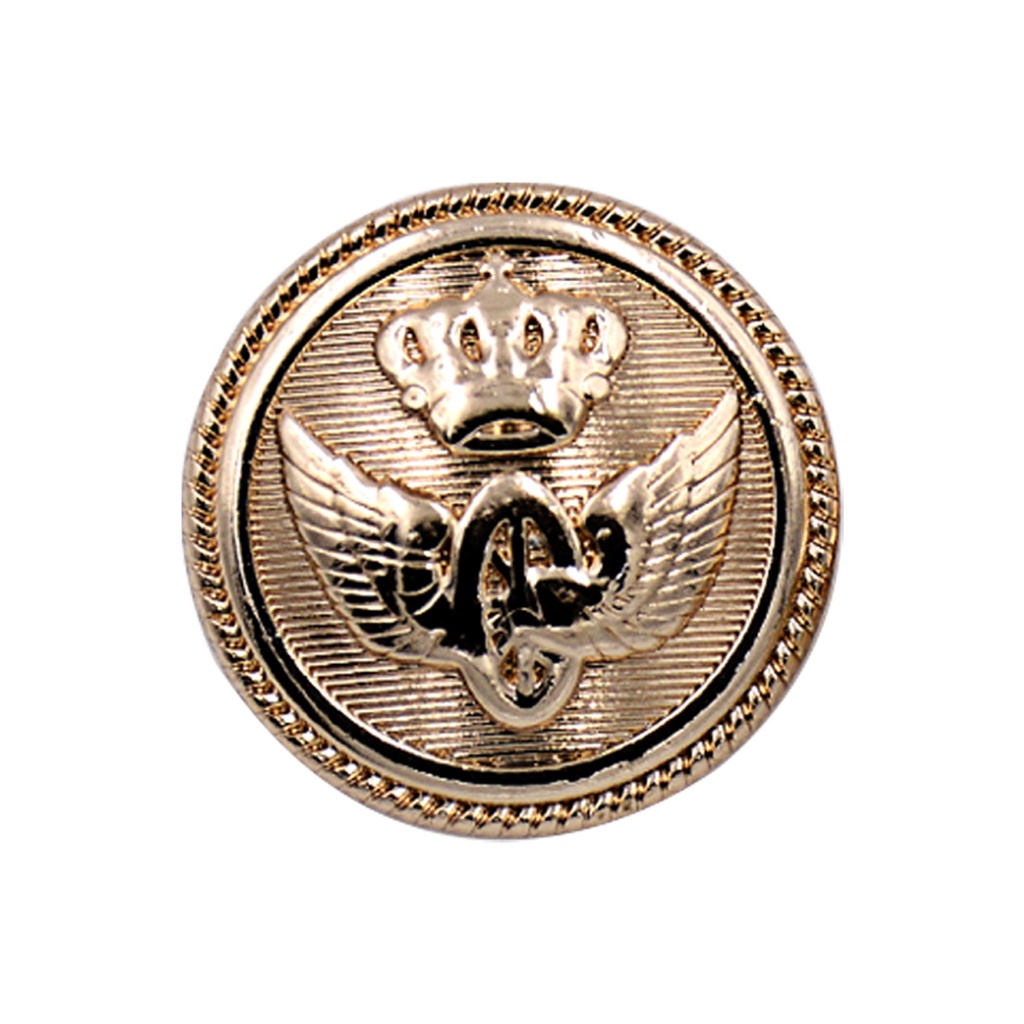 Military Crest Crown & Wing Emblem Metal Suiting Button