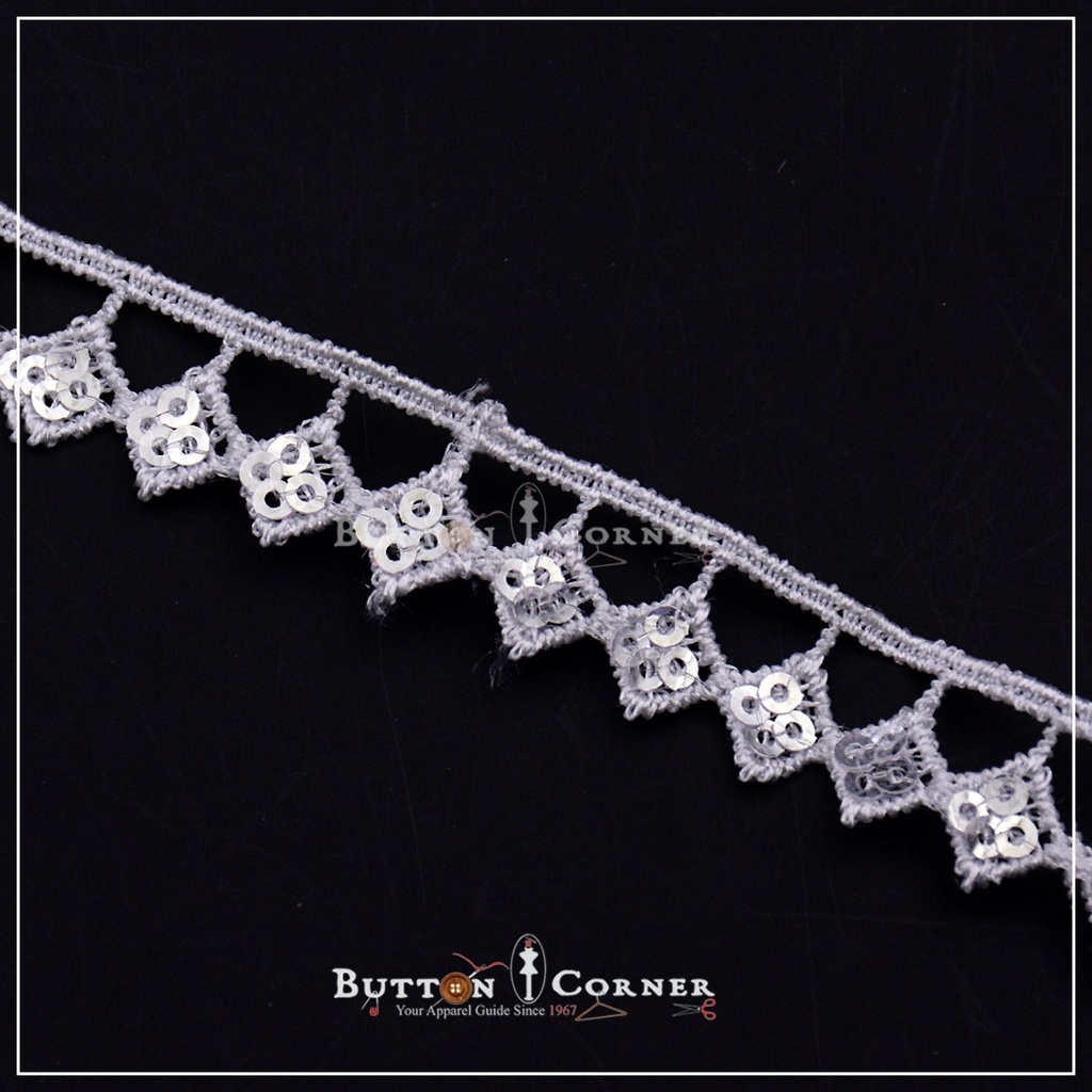 One Side Border Shuttle Sequence Lace