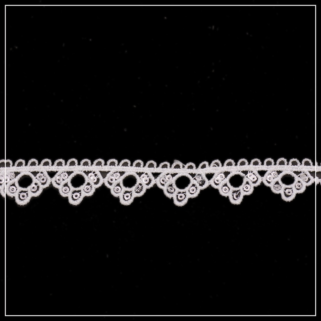 One Side Border Shuttle Sequence Lace