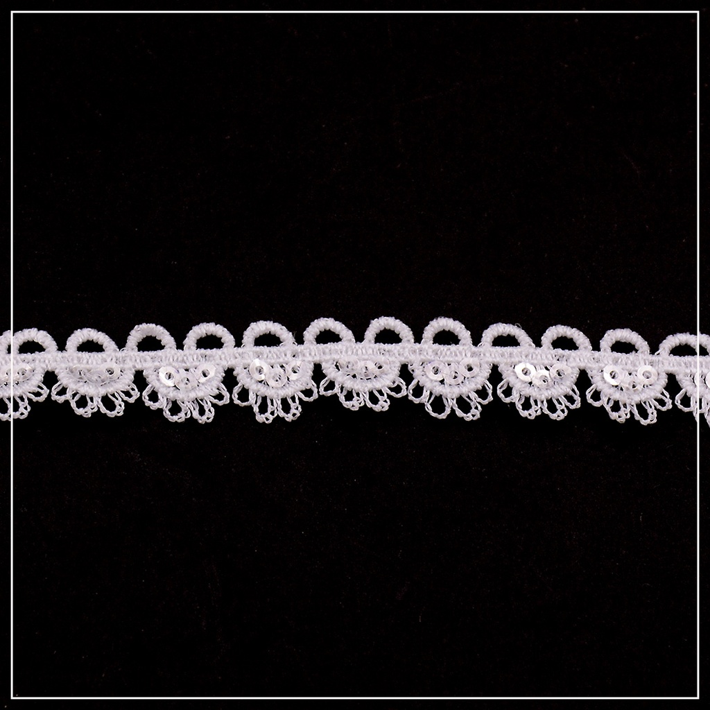 One Side Border Shuttle Sequence Lace