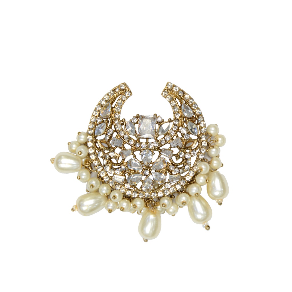 Gold Base Fancy Kundan Button