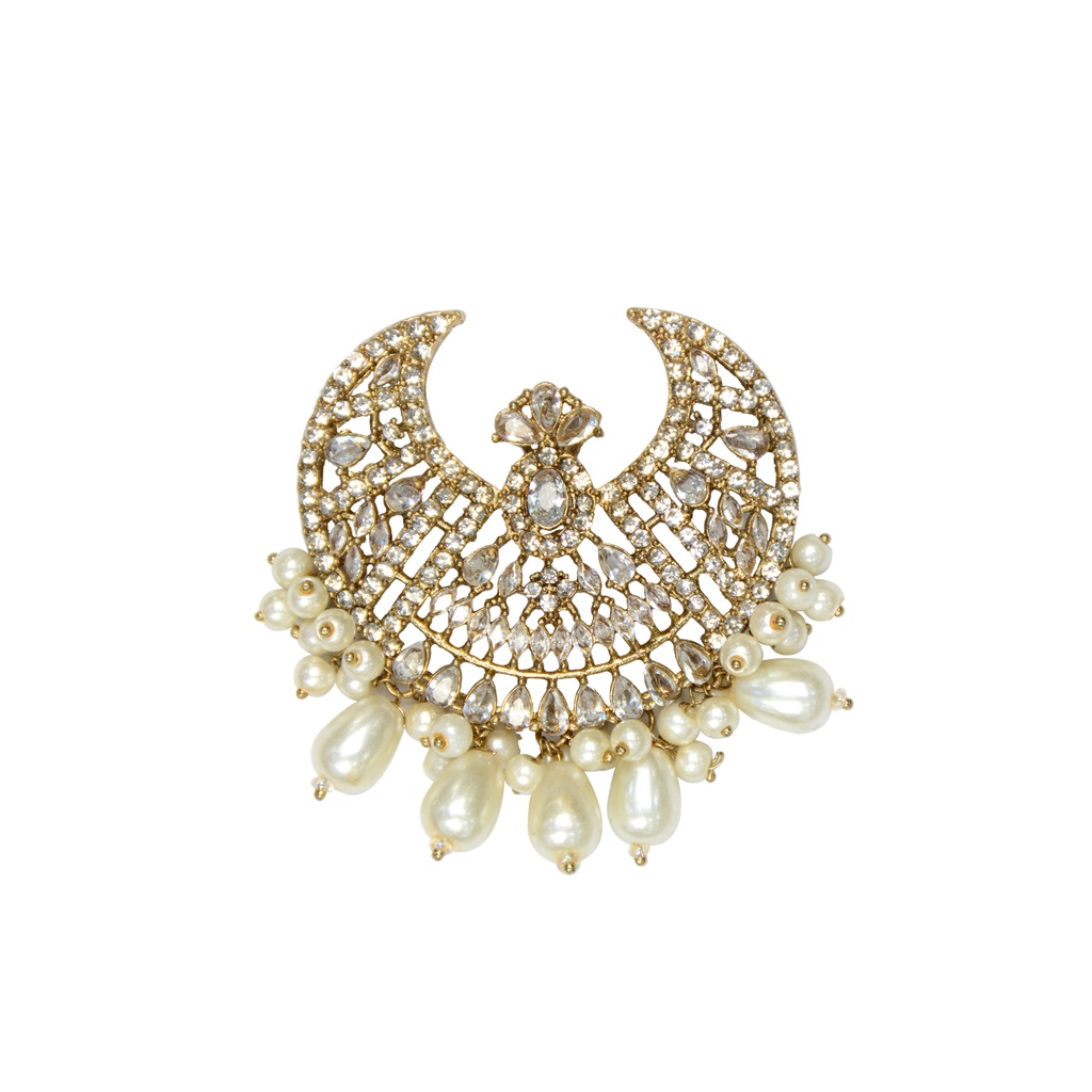 Gold Base Fancy Kundan Button