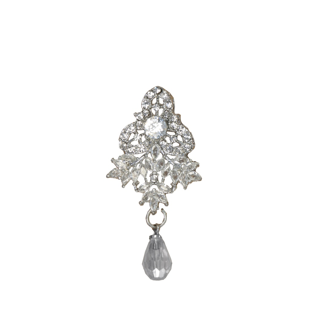 Silver Base Fancy Kundan Button