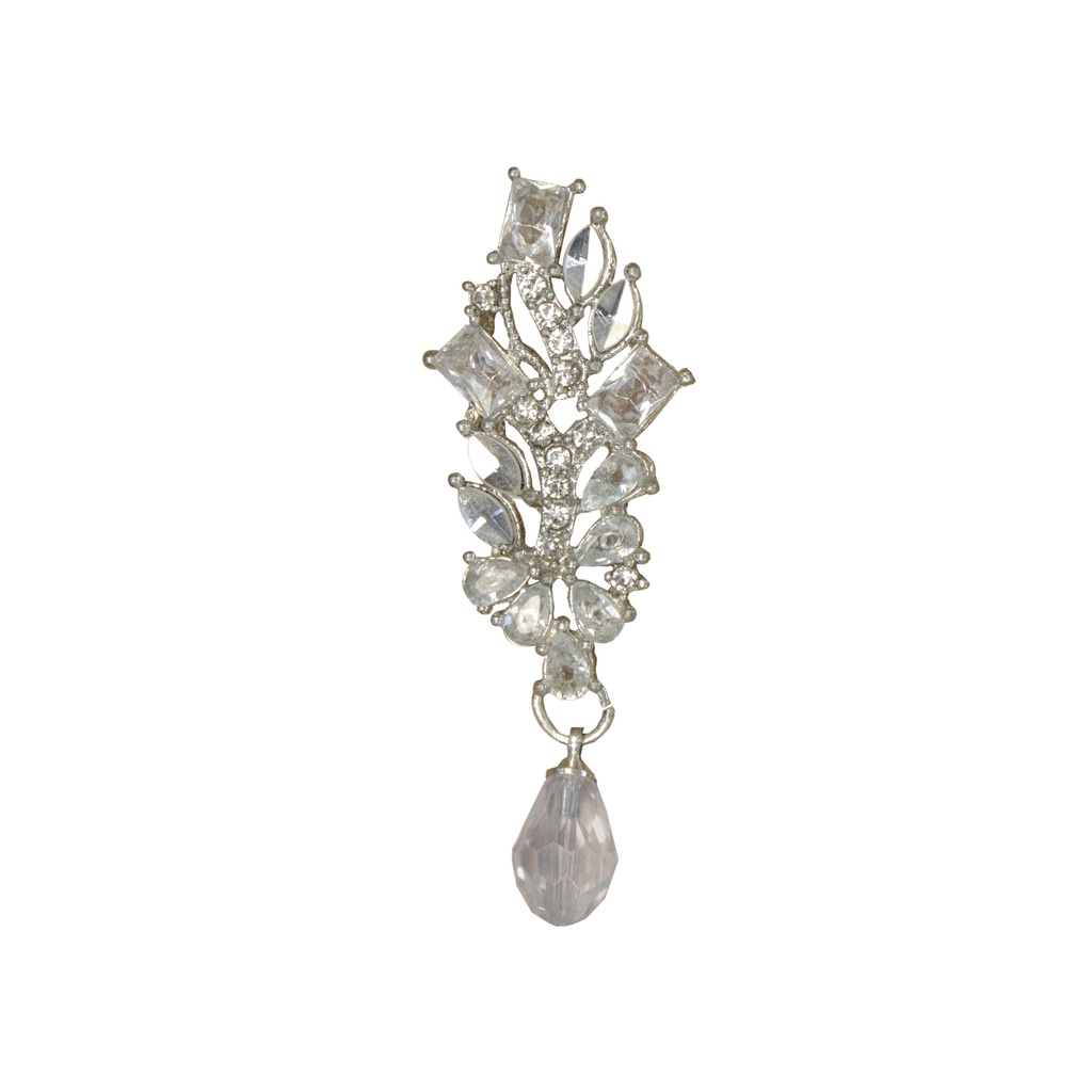 Silver Base Fancy Kundan Button