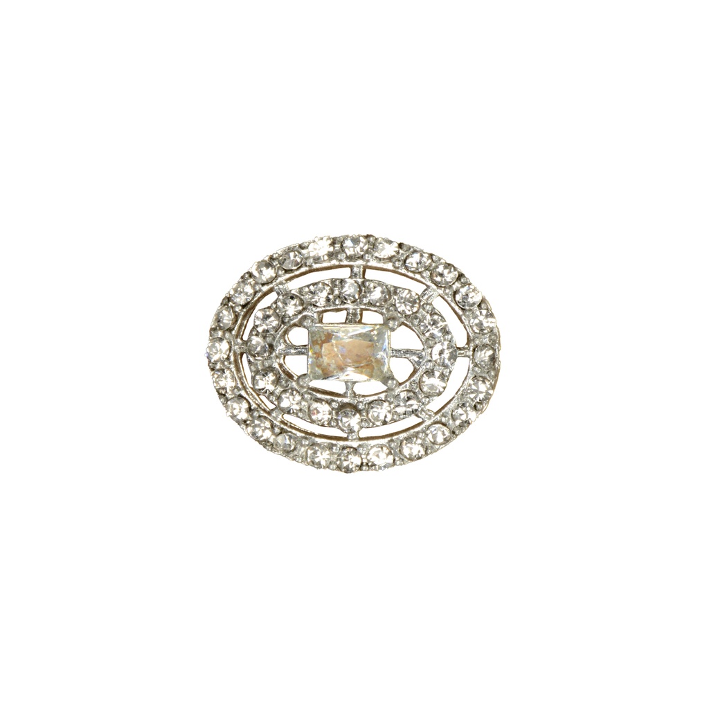 Silver Base Fancy Kundan Button
