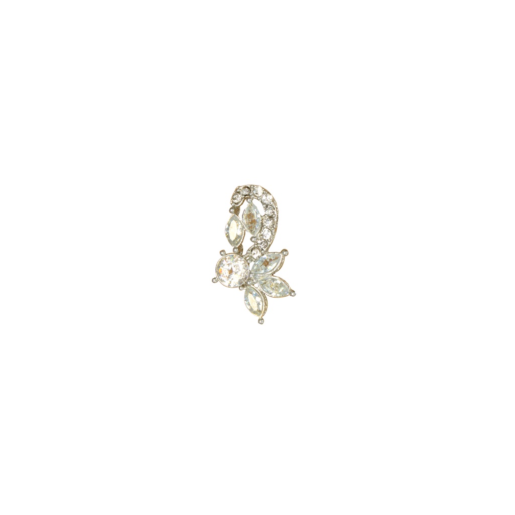 Silver Base Fancy Kundan Button