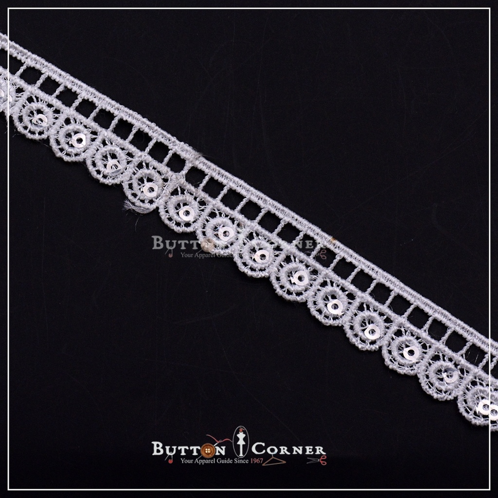 One Side Border Shuttle Sequence Lace