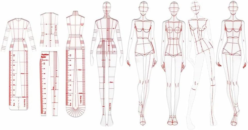 Fashion Drawing Template Ruler Set