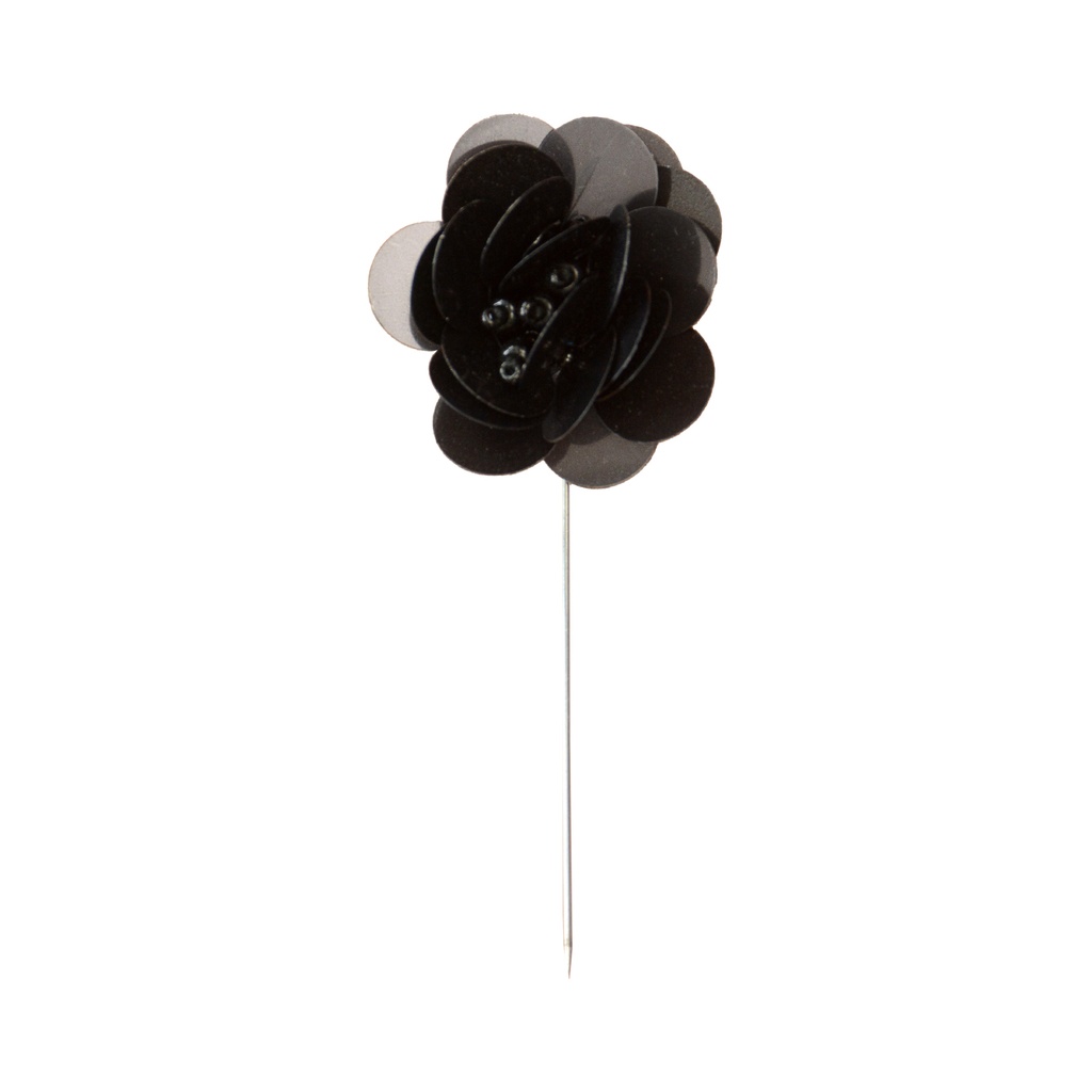 Flower Shape With Crystals Lapel Pin