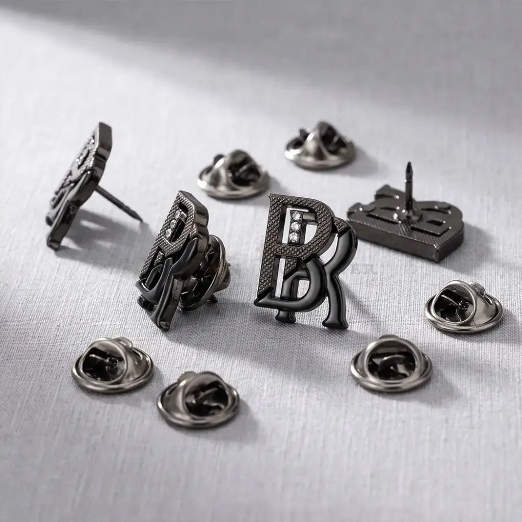 BR With Stones Lapel Pin