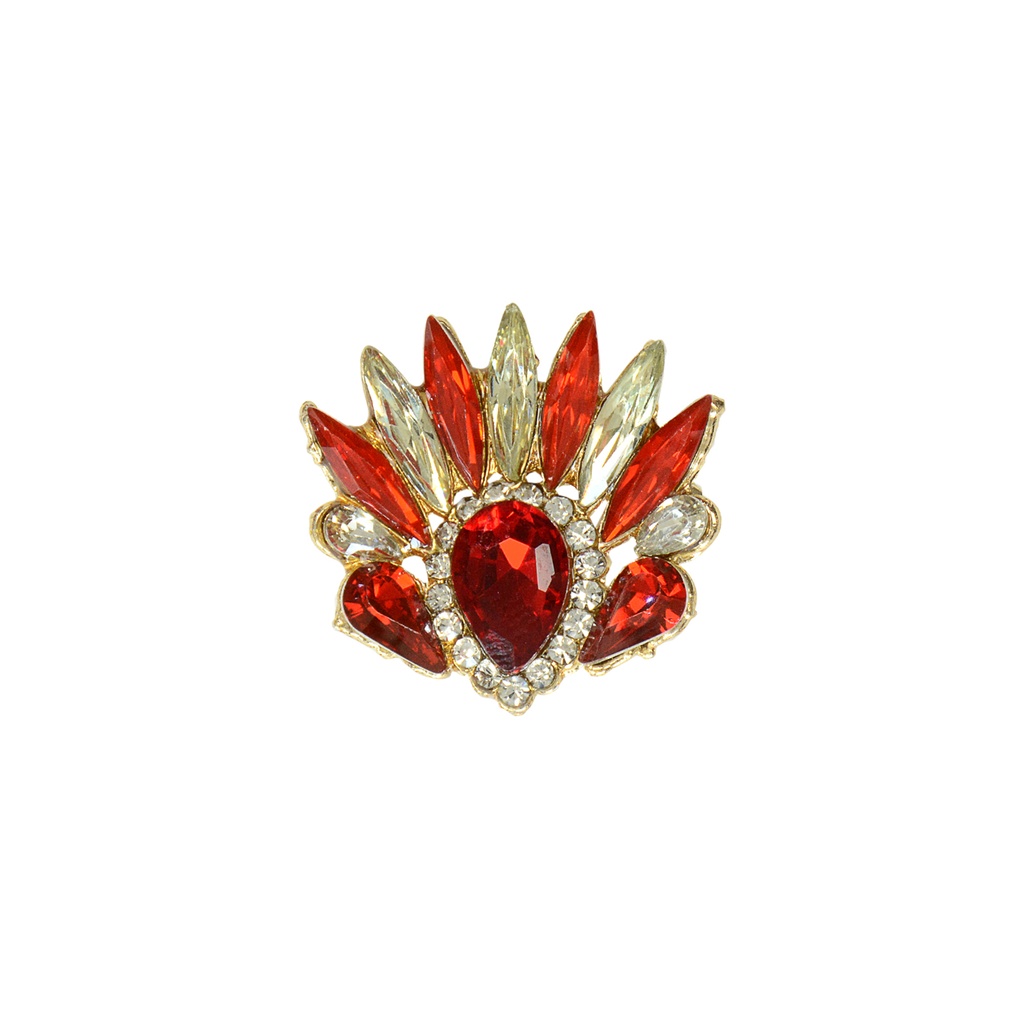 Gold Base Fancy Crystal Button
