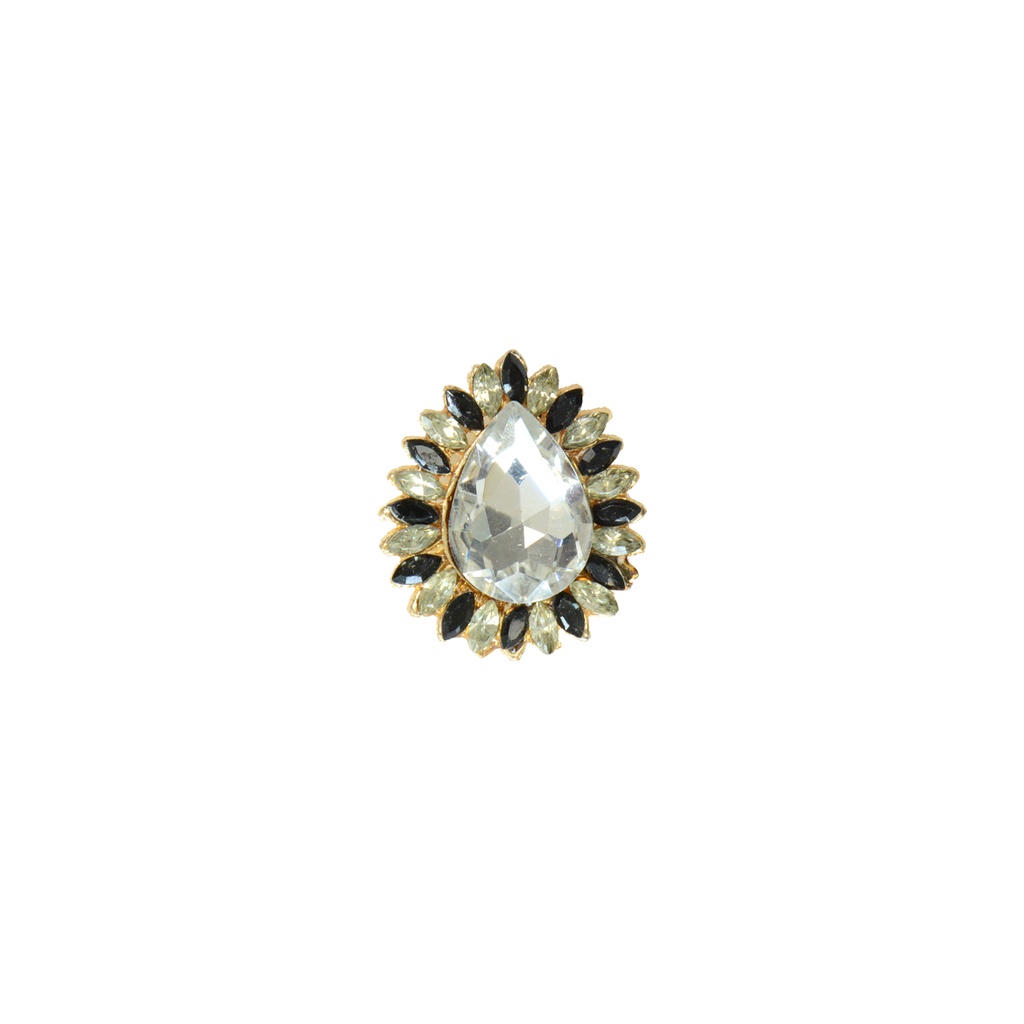 Gold Base Fancy Crystal Button