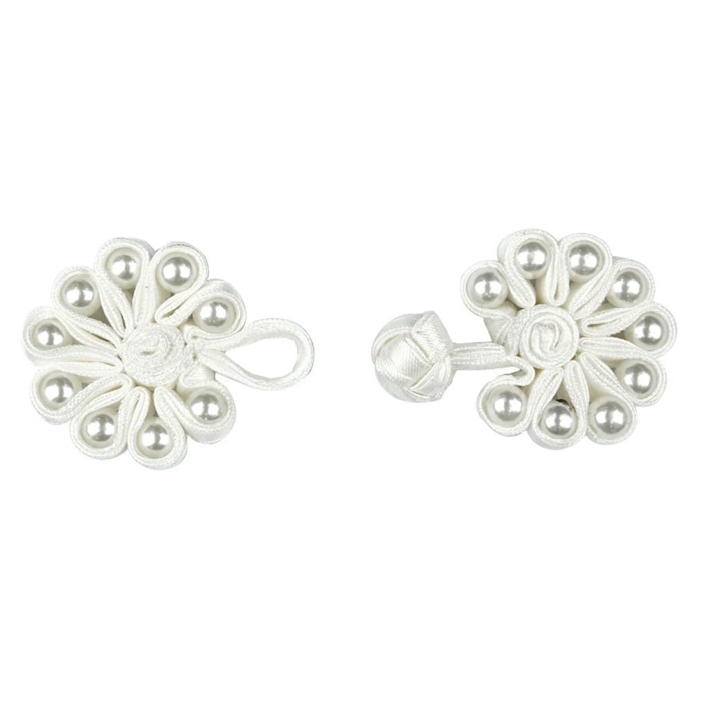 Chinese Frog Fastener with Pearl Knot Closure Button