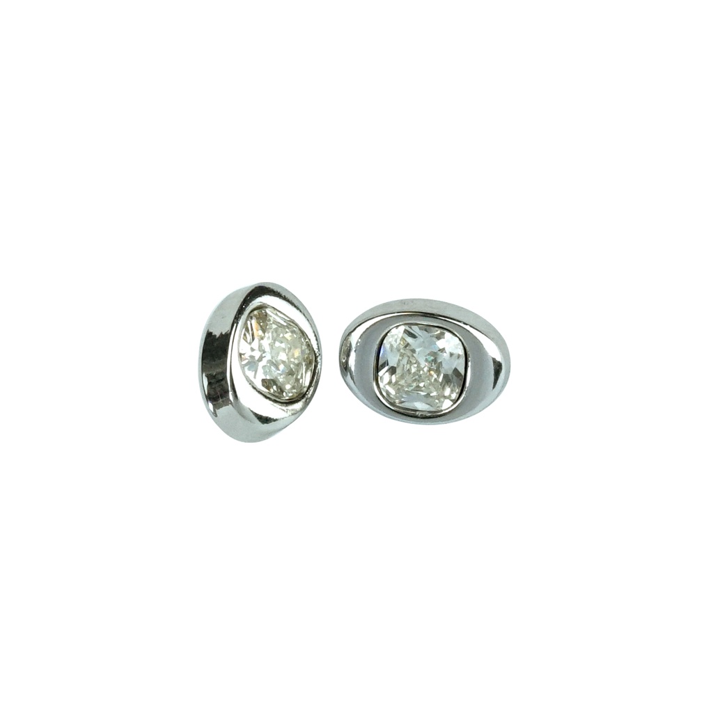 Silver Base Fancy Crystal Button