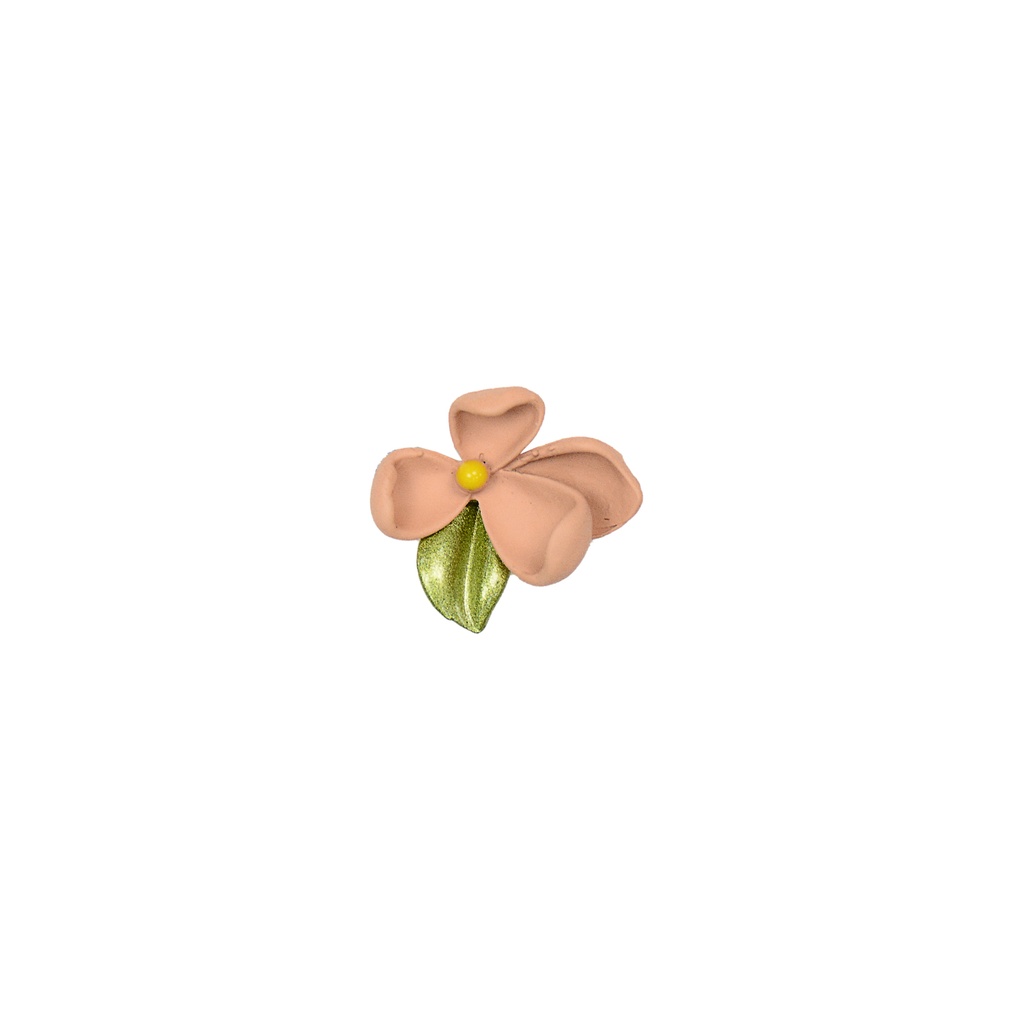 Matt Finish Flower With Leaf Fancy Button