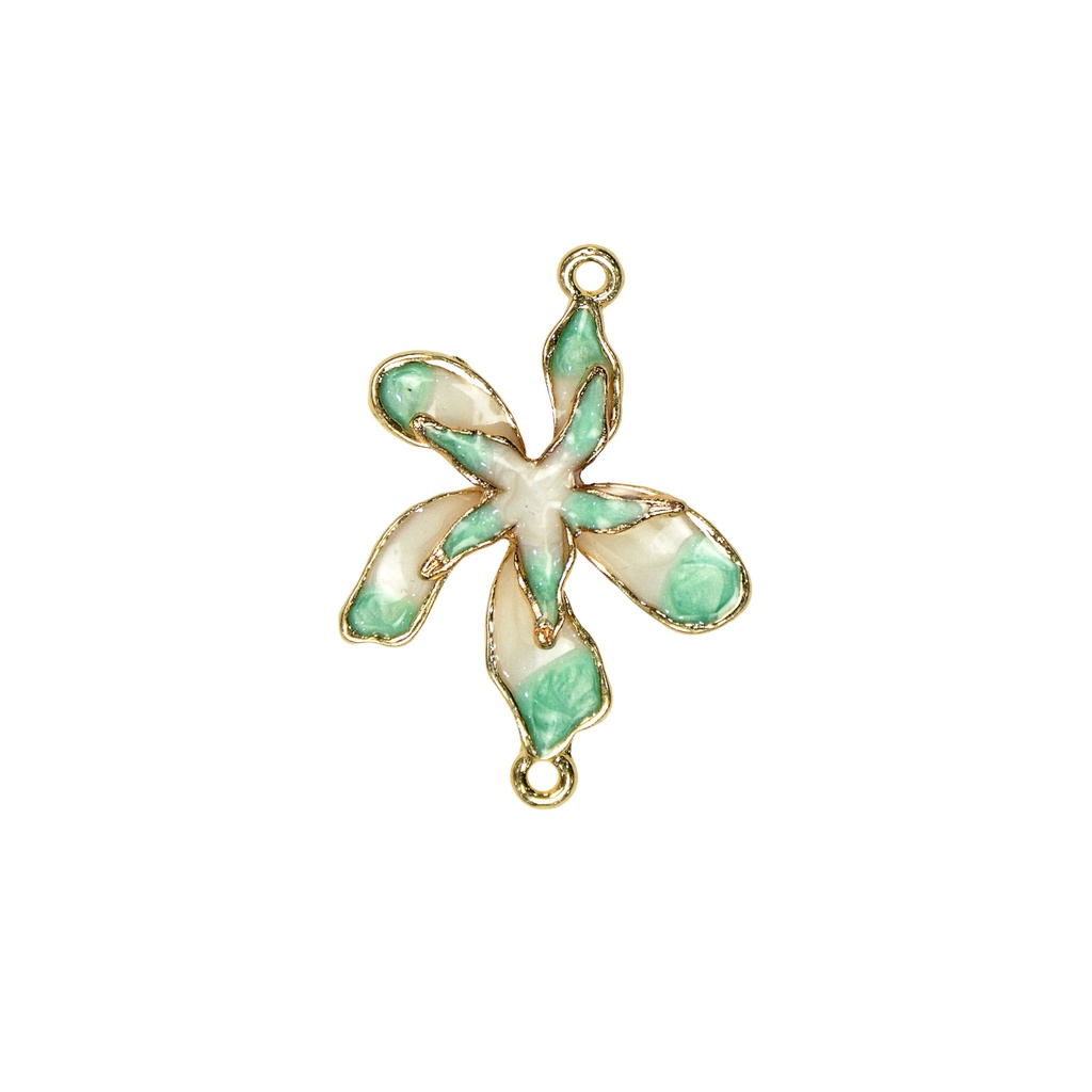 Enamel Coated Double Flower Pendant