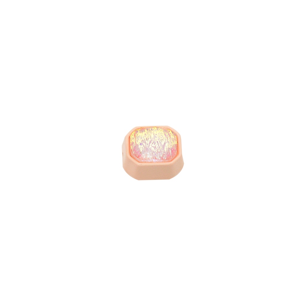 Pastel Matte Square Button with Iridescent Crystal Centre