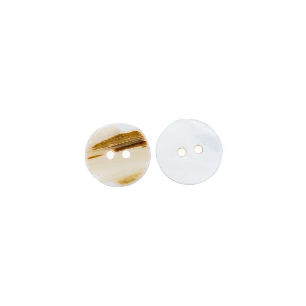Flat Natural River Shell 2 Hole Button