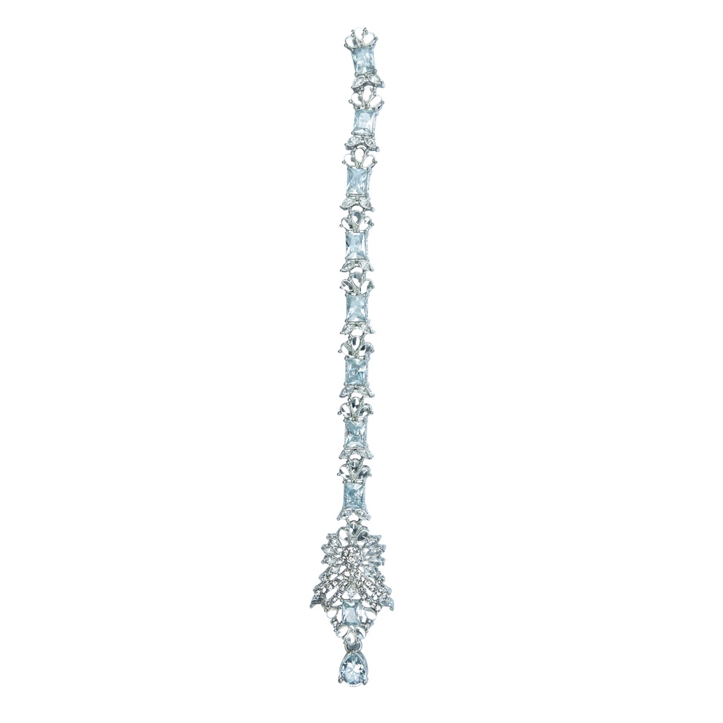 Silver Base Fancy Kundan Button Patti