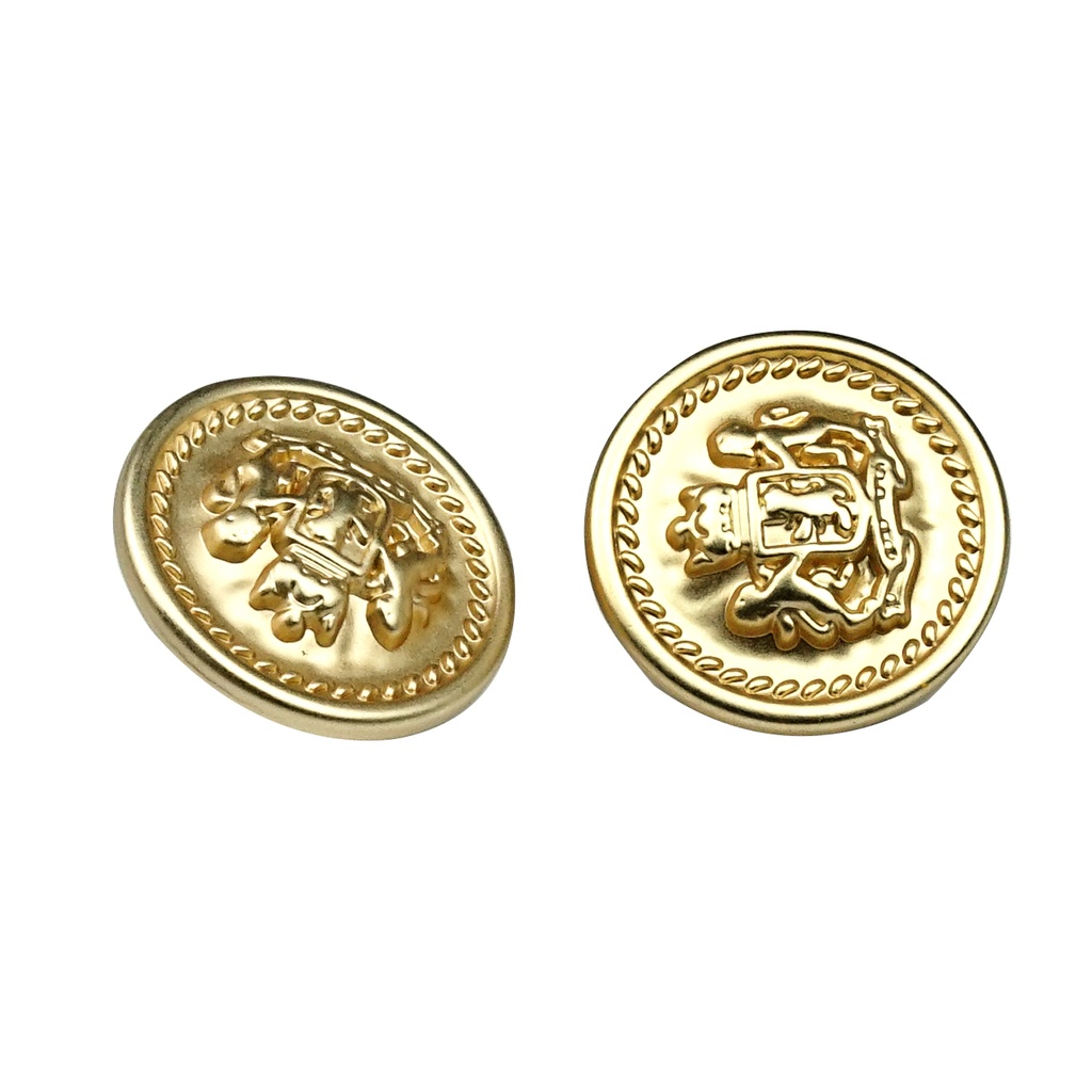 Lion Heraldic Crest Design Suiting Button