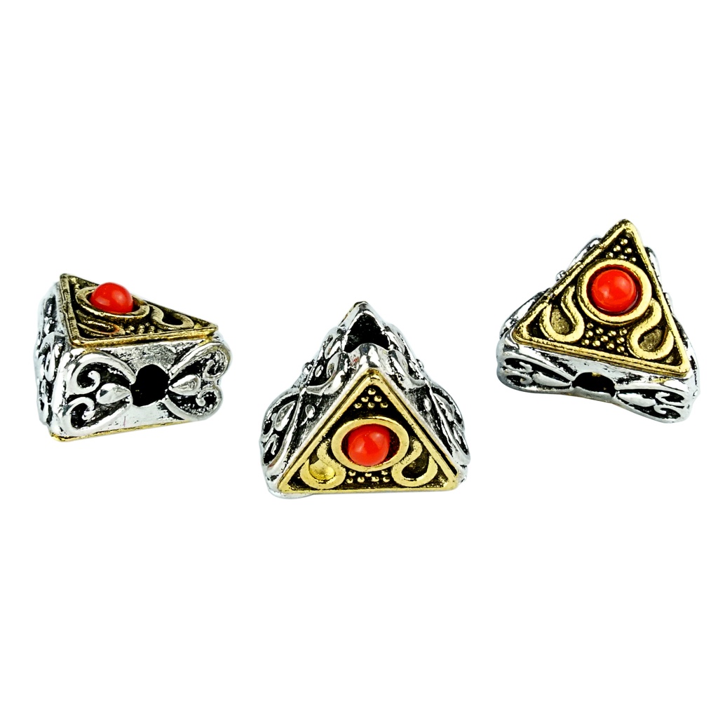 Vintage Two Colour Tail Square Beads