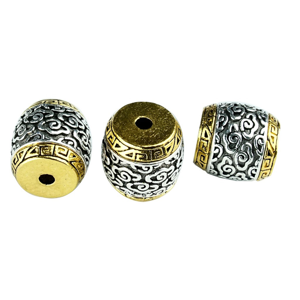 Sterling Silver Cloud Barrel Beads