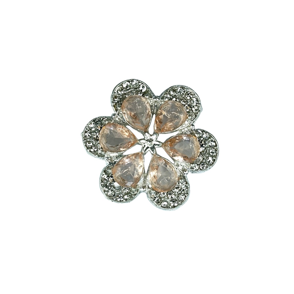Silver Base Fancy Kundan Button