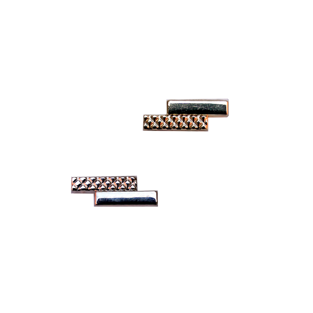 Vertical Shape Metal Shirt Button