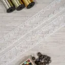 Embroidery Thread, Glass Beads, Sequence Lace with Scallop Edge