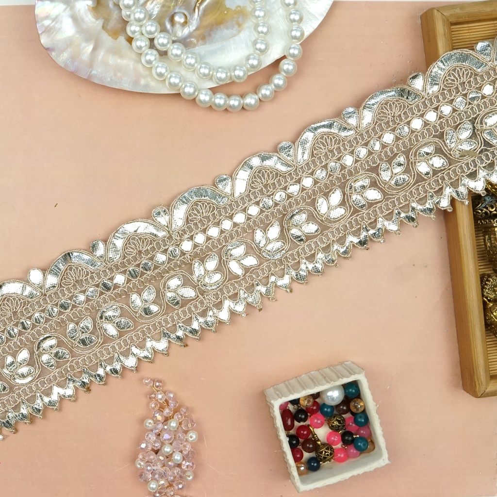 Fancy Metallic Yarn Gota Lace