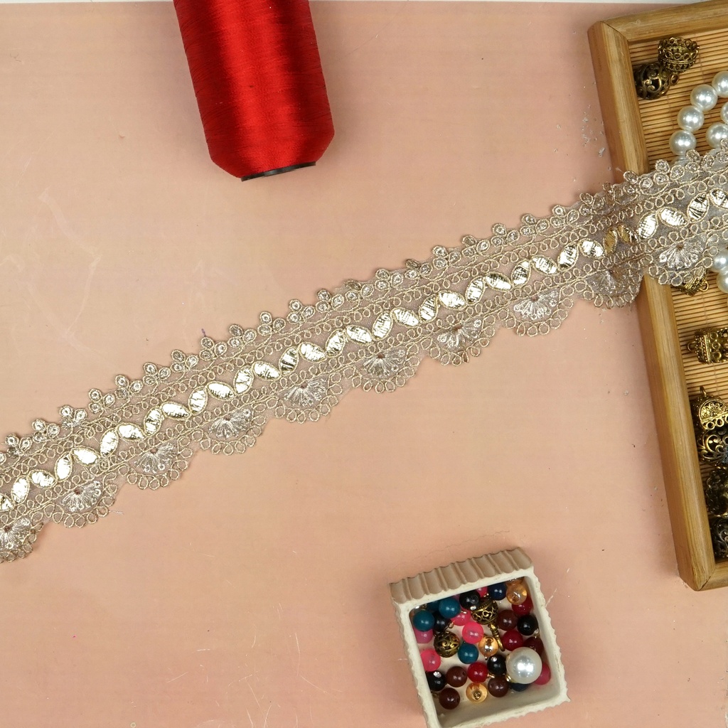Fancy Metallic Yarn Sequence Lace