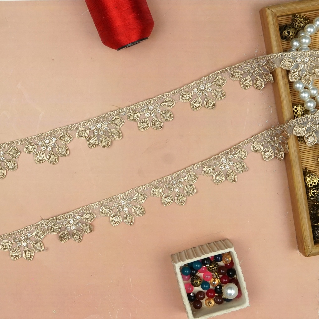 Fancy Metallic Yarn Sequence Lace
