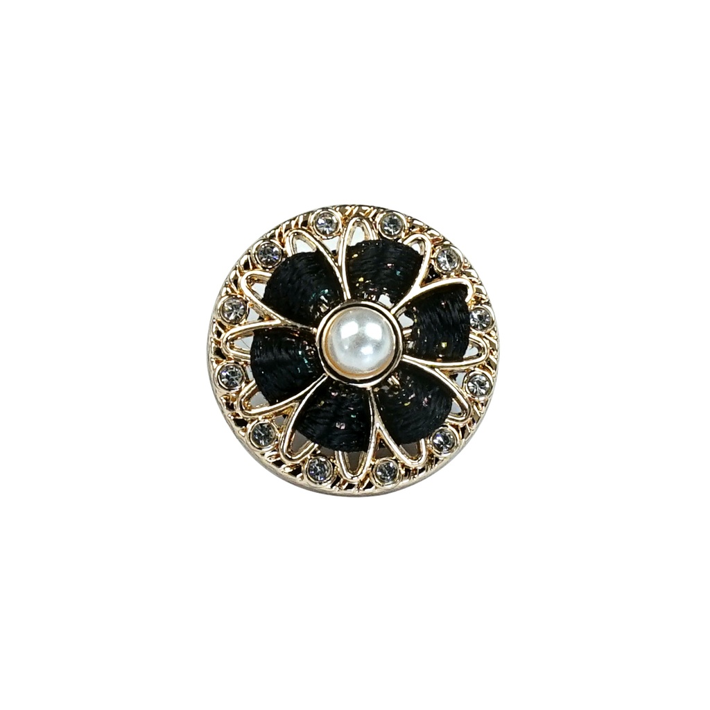 Metal Round Rhinestone Shank Button