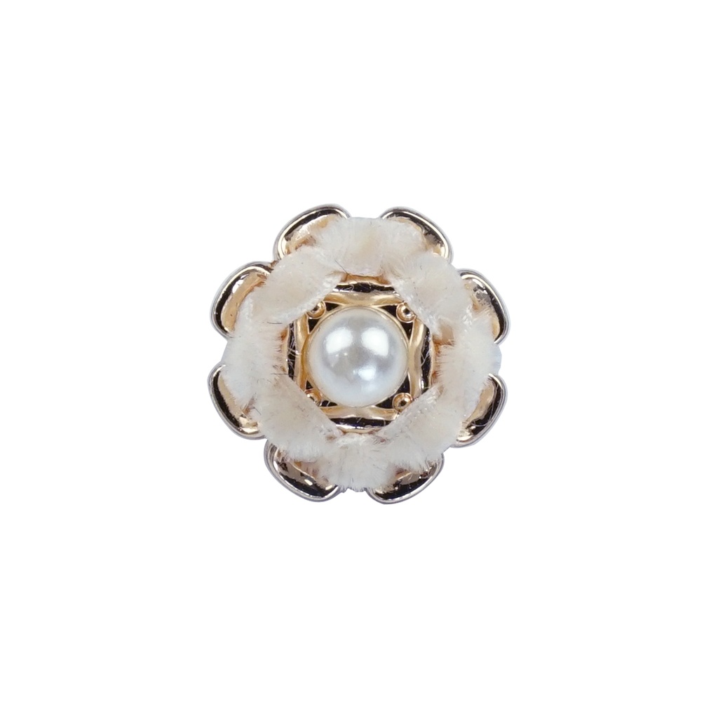 Round Velvet Ribbon Design Shank Button