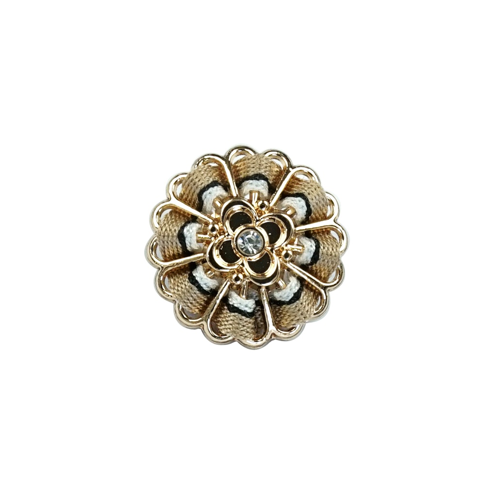 Metal Round Rhinestone Shank Button