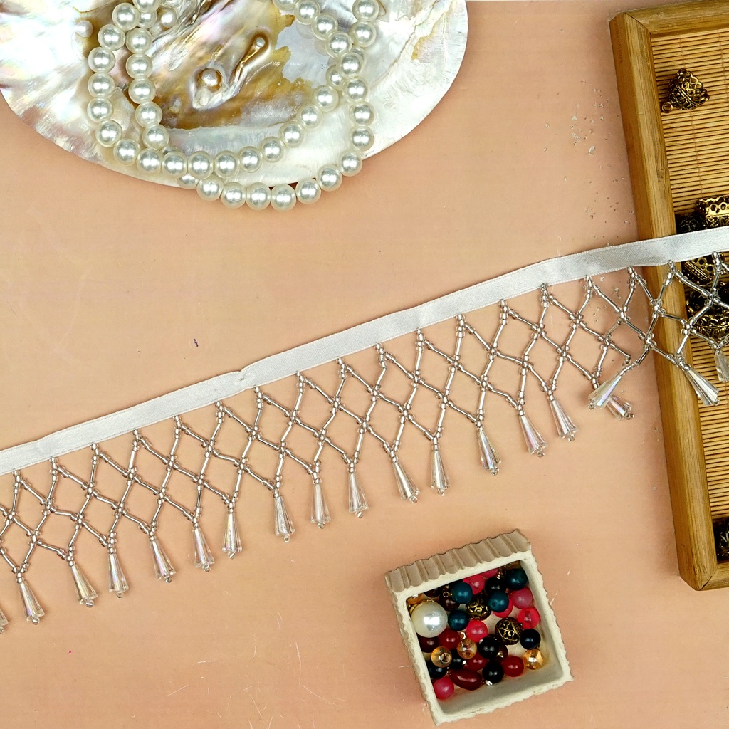 Glass Beads Covered Hanging Lace