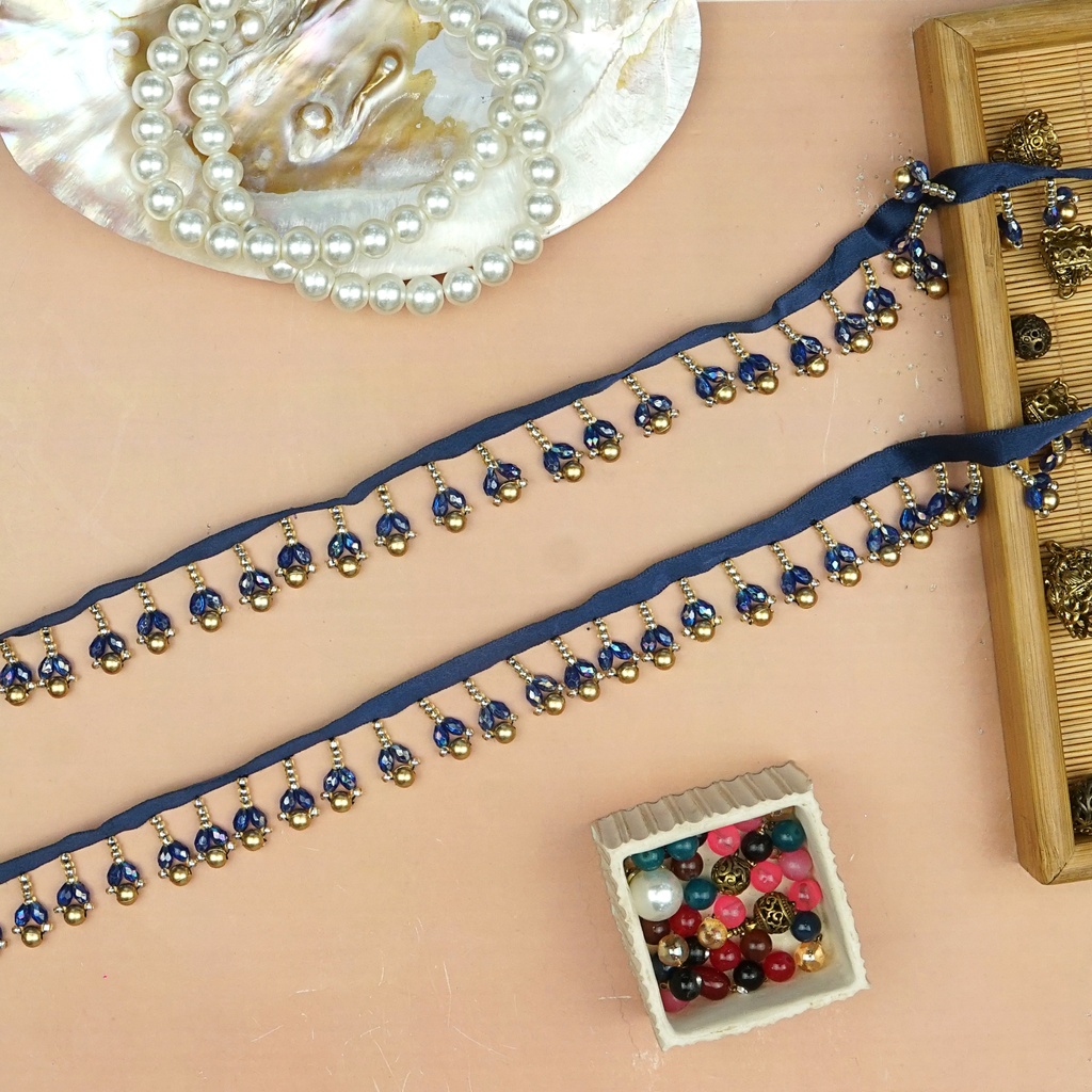 Fancy Pearl&Crystal Hanging Lace