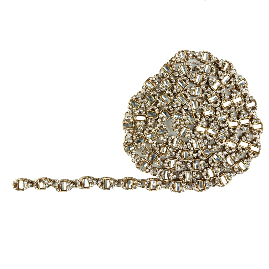 Gold Base Fancy Kundan Lace