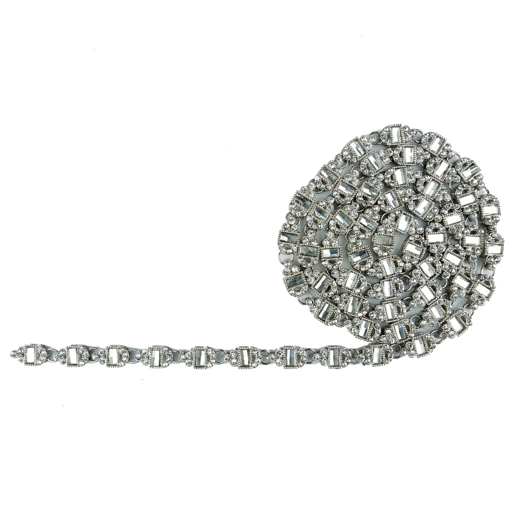 Silver Base Fancy Kundan Lace